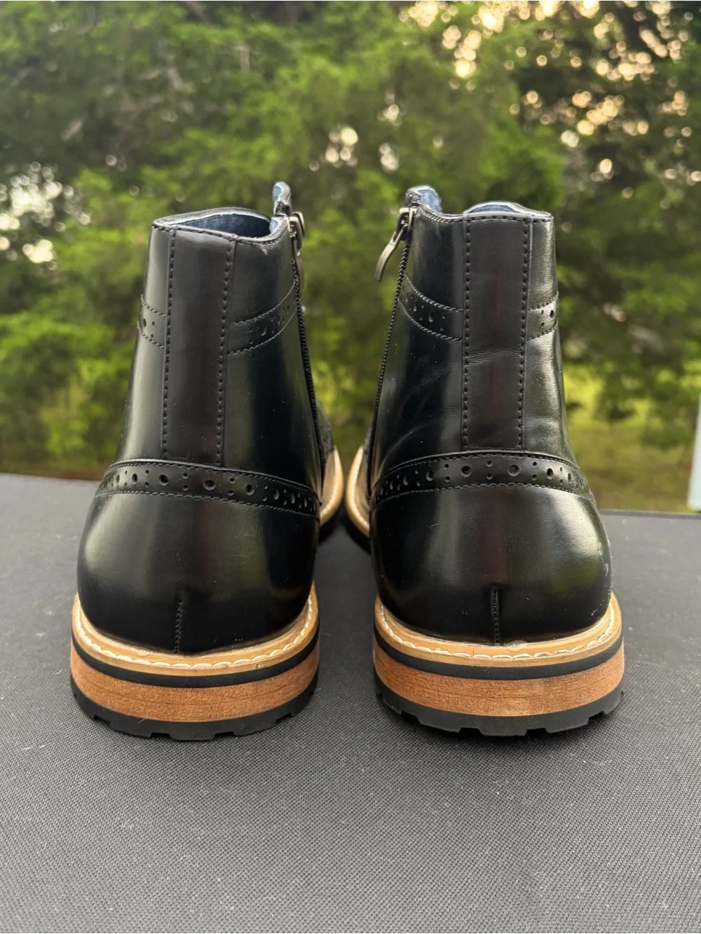 NWOT Bruno Marc Bergen Black Leather Chukka Boots Sz 14